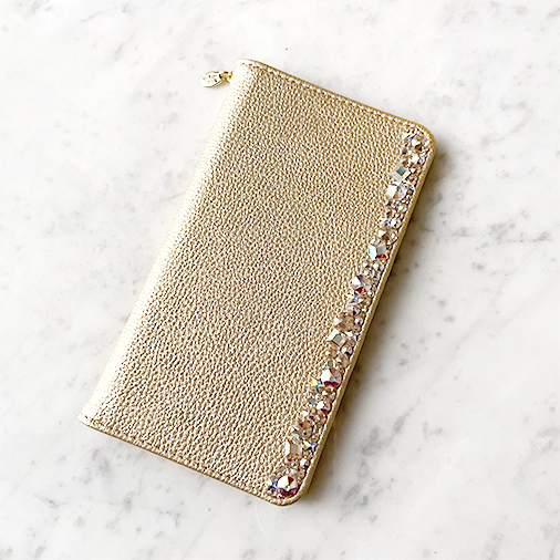 Bling Me!   スマホケース Smartphone Case M/Synthetic leather/RibbonM Sparkling(Gold